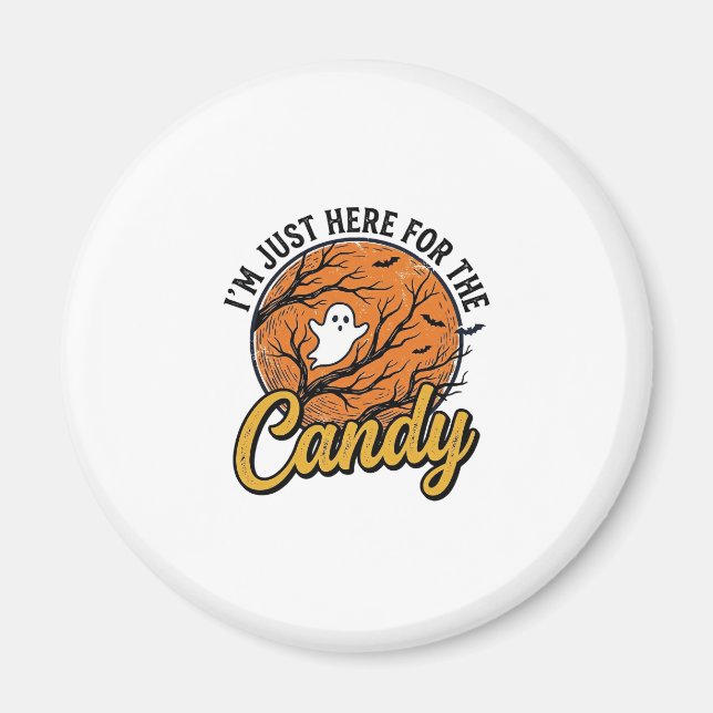 Imán Dulces de Halloween Fantasma Diseño Vectorial Vint (Frente)
