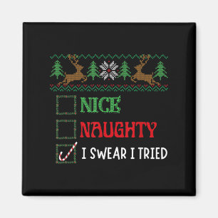 Imán Dulces De Navidad Divertidos Nice Naughty Lo Juro