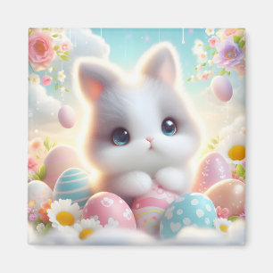 Imán Dulces Huevos de Pascua Kawaii Gatito