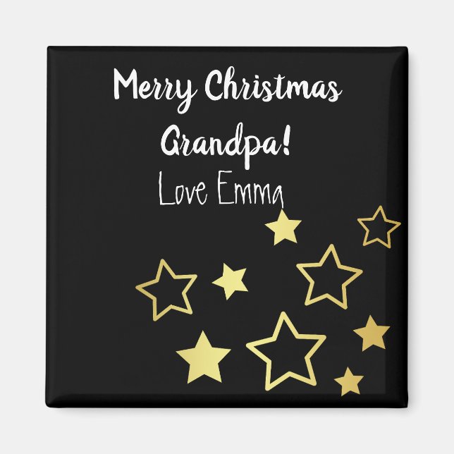 Imán Dulces Navidades Desean Un Abuelo Con Estrellas De (Frente)