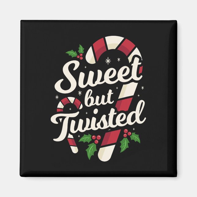 Imán Dulces pero retorcidas Navidades graciosos Candy C (Frente)