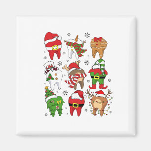 Imán Dulces Personajes Dentales de Navidad, Divertida F