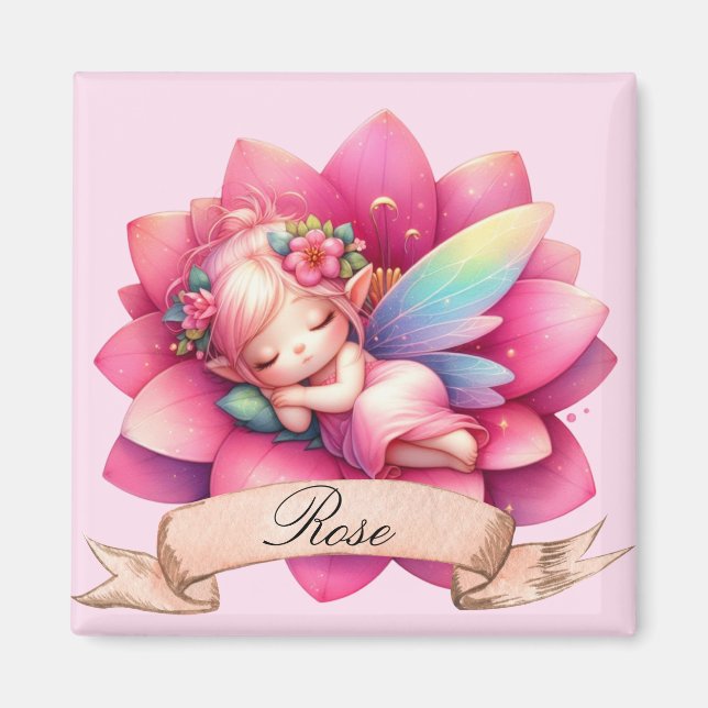 Imán Dulces sueños de hada durmiente linda y caprichosa (Frente)