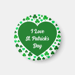 Imán Dulces tréboles y corazones verdes día de San Patr