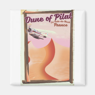 Imán Duna de Pilat, afiche de viaje de Dunes vintage Fr