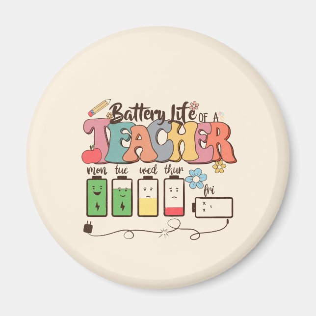 Imán Duración de la batería de un profesor - Educador r (Frente)