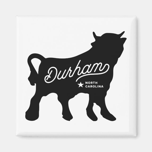 Imán Durham NC Bull Square Magnet (Frente)