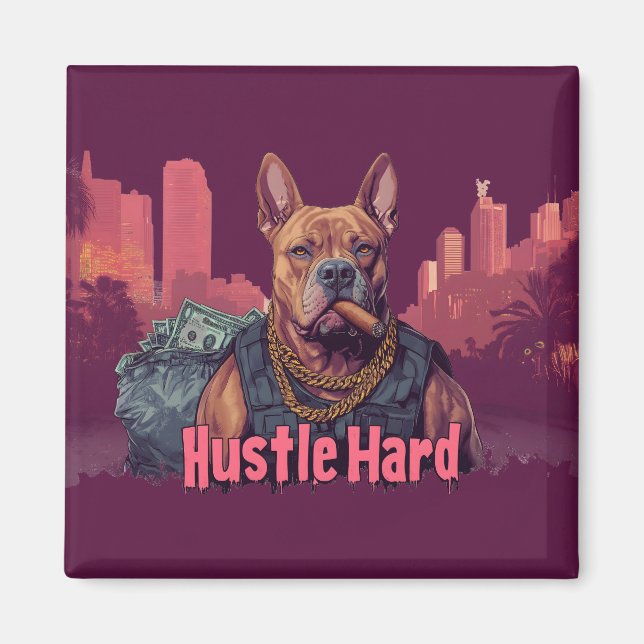 Imán Duro rival - Perro Pitbull con dinero y cigarro (Frente)