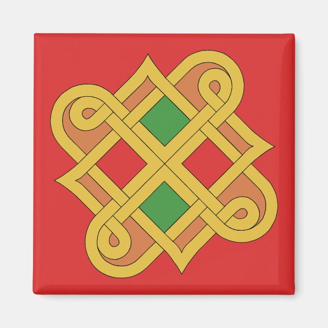 Imán Durrow Knotwork 2016 rojo y verde (Frente)