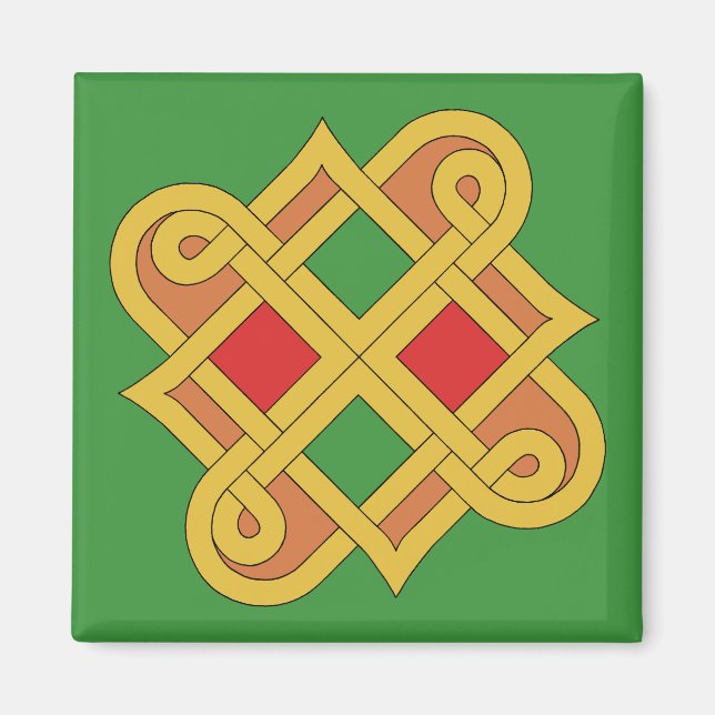 Imán Durrow Knotwork 2016 rojo y verde (Frente)