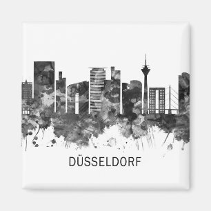 Imán Dusseldorf Alemania Skyline BW