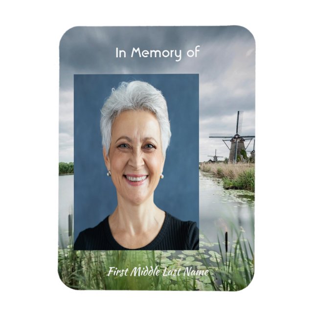 Imán Dutch Netherlands windmill  Memorial Keepsake  (Vertical)