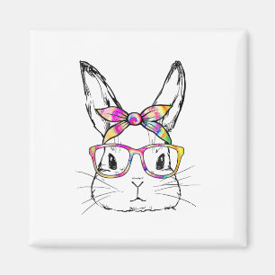Imán Dy Cute Bunny Face Tie Dye Gles Easter Day