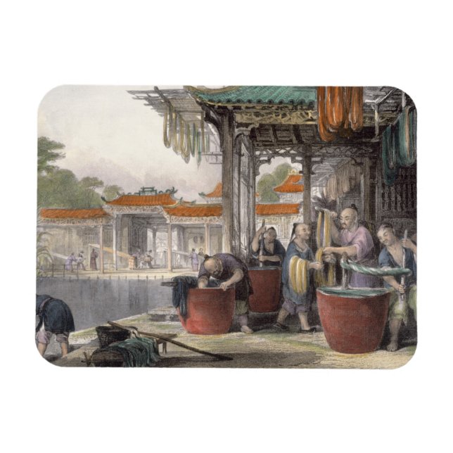Imán Dyeing and Winding Silk, de 'China in a Series o (Horizontal)