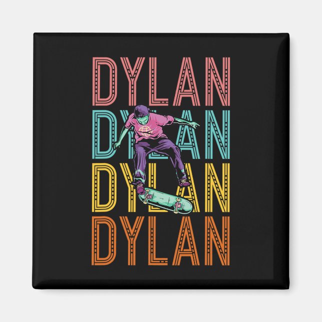 Imán Dylan Hob de patineta personalizada (Frente)