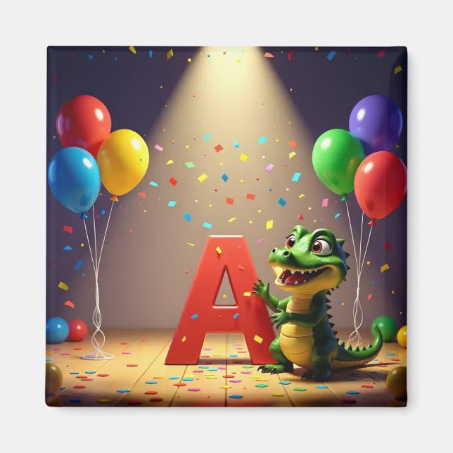 Imán E4MA Kids Collection: Alligator Andy - Celebration (Frente)