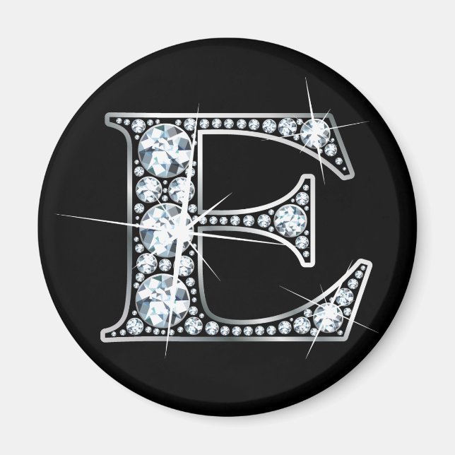 Imán "E" Diamond Bling Magnet (Frente)