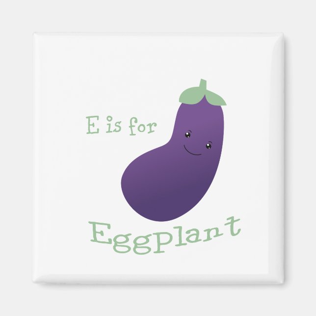 Imán E es para Eggplant (Frente)