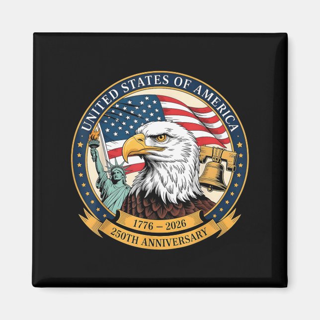 Imán Eagle And Flag 1776-2026 250th Birthday America  (Frente)