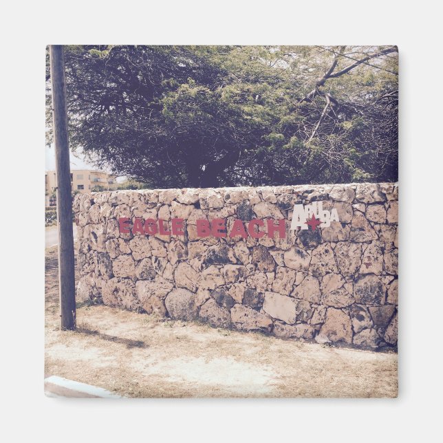 Imán Eagle Beach - Magnet cuadrado de 2 pulgadas (Frente)