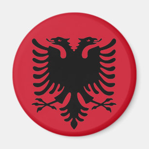 Imán Eagle del negro de la bandera de Albania en un