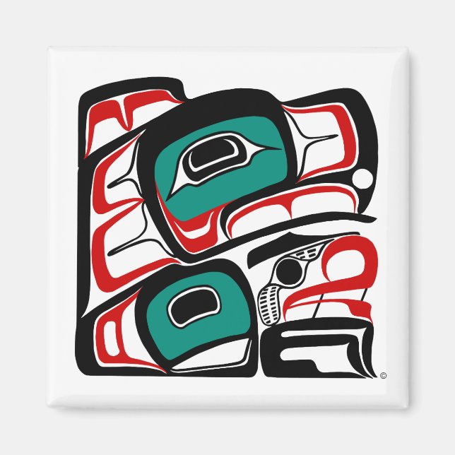 Imán Eagle Magnet - NW Estilo de línea de formline nati (Frente)