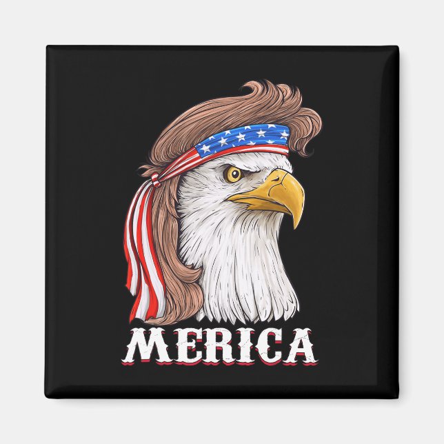 Imán Eagle Mullet 4 De Julio Estados Unidos Bandera Ame (Frente)