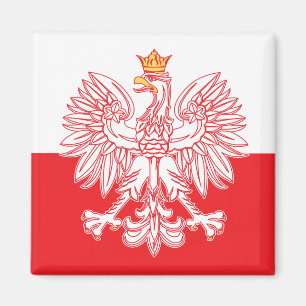 Imán Eagle polaco resumido en rojo