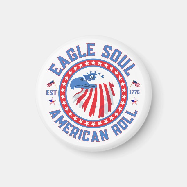 Imán Eagle Soul American Roll 4th of July Celebration (Frente)