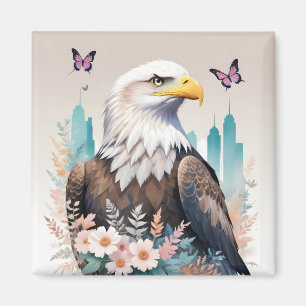Imán Eagle Vintage Animal Nature Environment City Art