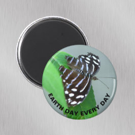 Imán Earth Day Every Day Blue Wave Butfly Photo