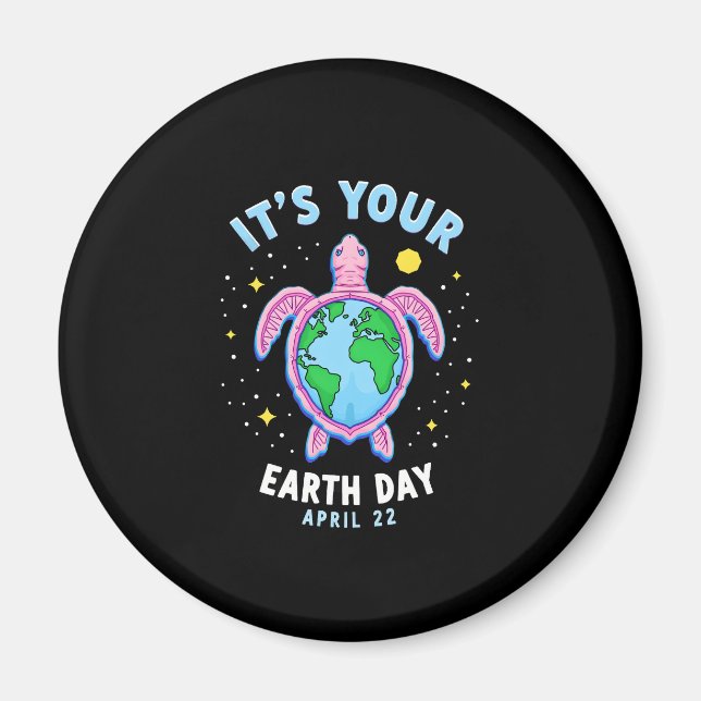 Imán Earth Day Turtle Design April 22 For Nature Lovers (Frente)