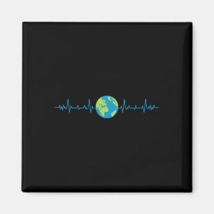 Imán Earth Heartbeat Funny Día de la Tierra Salvemos nu