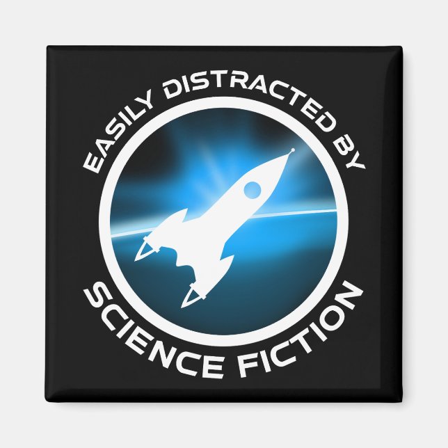 Imán Easily Distracted By Science Fiction (Frente)