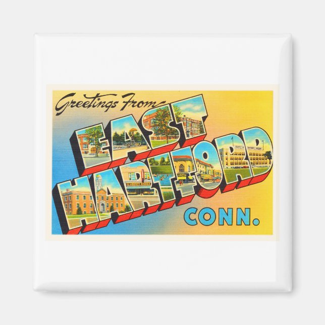 Imán East Hartford Connecticut CT Old Travel Souvenir (Frente)