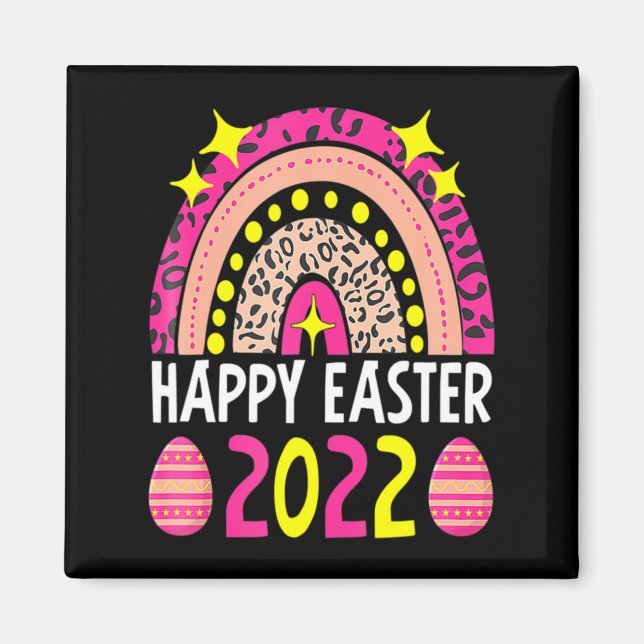 Imán Easter 2022 rainbow cute happy easter 2022 women  (Frente)