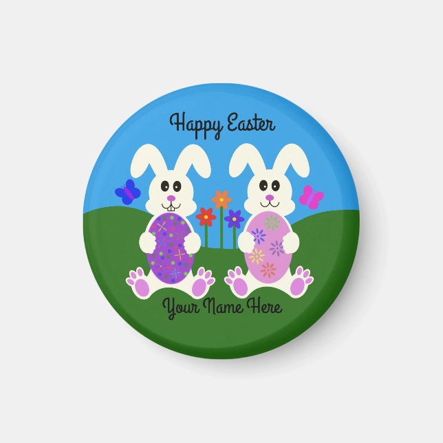 Imán Easter Bunny #4 Round Magnet  (Frente)