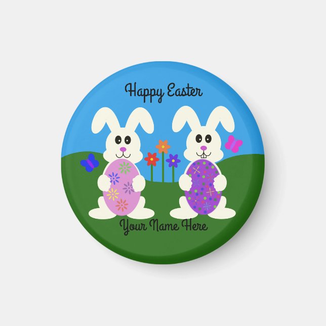 Imán Easter Bunny #5 Round Magnet  (Frente)