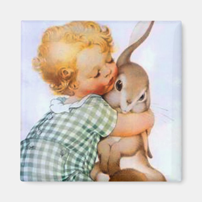 Imán Easter Bunny Hug Magnet (Frente)