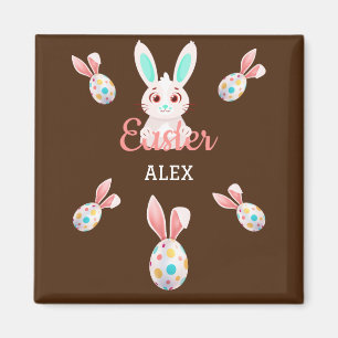 IMÁN "EASTER" BUNNY MAGNET CON HUEVOS Y NOMBRE ESPECIFI