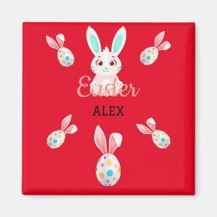 IMÁN "EASTER" BUNNY MAGNET CON HUEVOS Y NOMBRE ESPECIFI