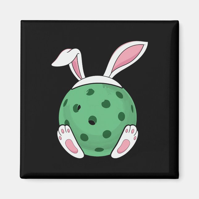 Imán Easter Bunny Pickleball - Fun Easter Pickle Ball R (Frente)