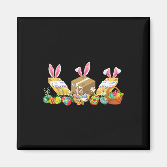 Imán Easter Bunny Postal Worker Tools Costume Huning E (Frente)