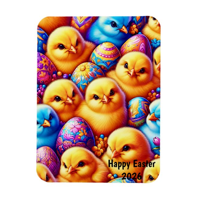 Imán EASTER ~ Chicks, Eggs ~ Flexible Photo Magnet (Vertical)