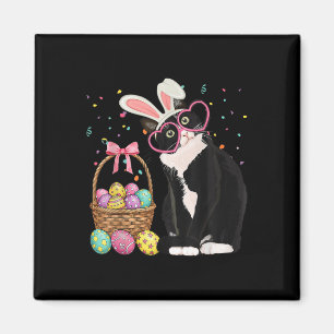Imán Easter Day Cat Bunny Ears Eggs Gráficos Hombres Mu