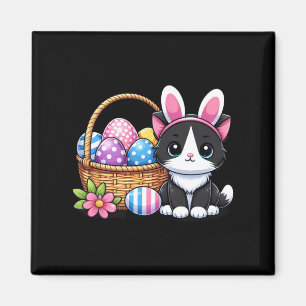 Imán Easter Day Cat Bunny Ears Eggs Gráficos Hombres Mu