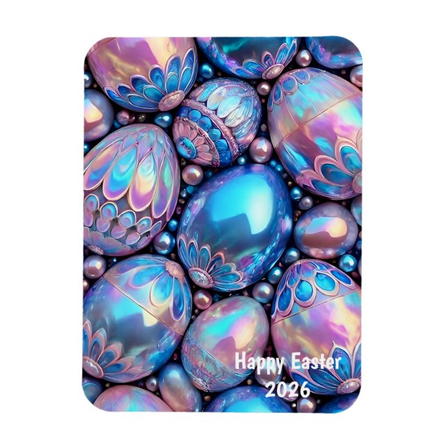 Imán EASTER ~ Shiny Eggs ~ Flexible Photo Magnet (Vertical)