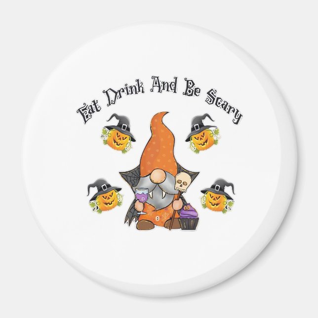 Imán Eat Drink And Be Scary Basic Casual (Frente)