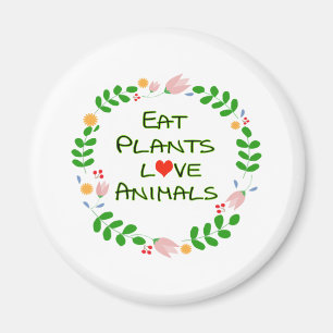 Imán eat plants love animals vegan white