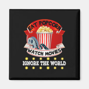 Imán Eat Popcorn Watch Películas Ignora The World Funny